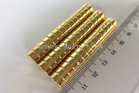 D10x4mm gold plating neodymium discs