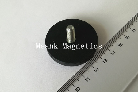 rubber coated neodymium magnets with external thread stem