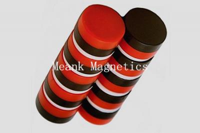 red and black plastic coated neodymium disc magnets