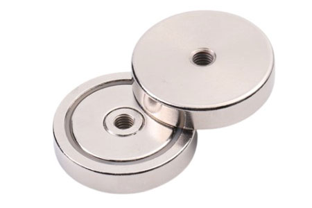Flat Neodymium Pot/Cup Magnets with Threaded Hole